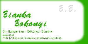 bianka bokonyi business card
