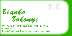 bianka bokonyi business card